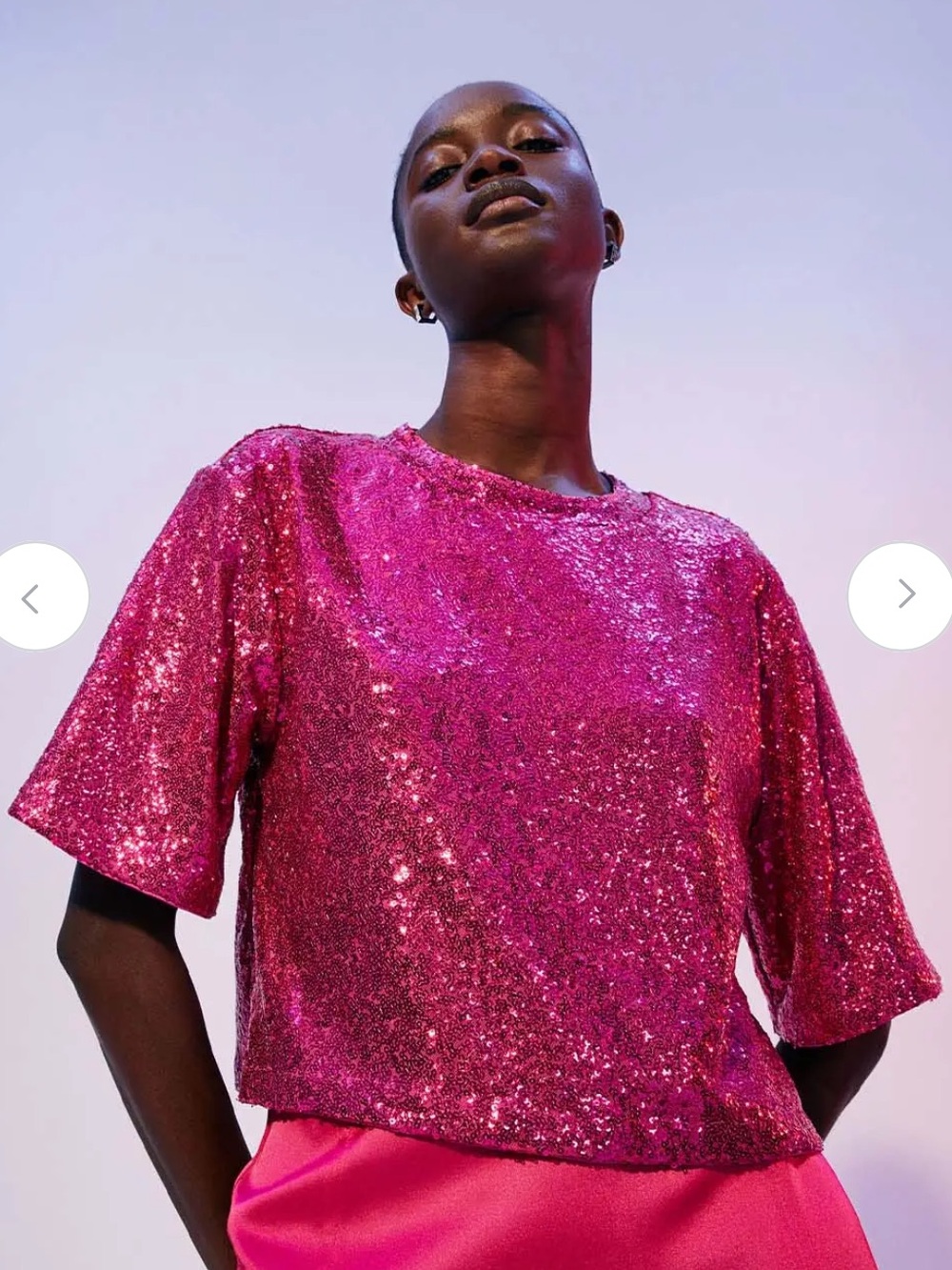H&M Hot Pink Sequin Top
